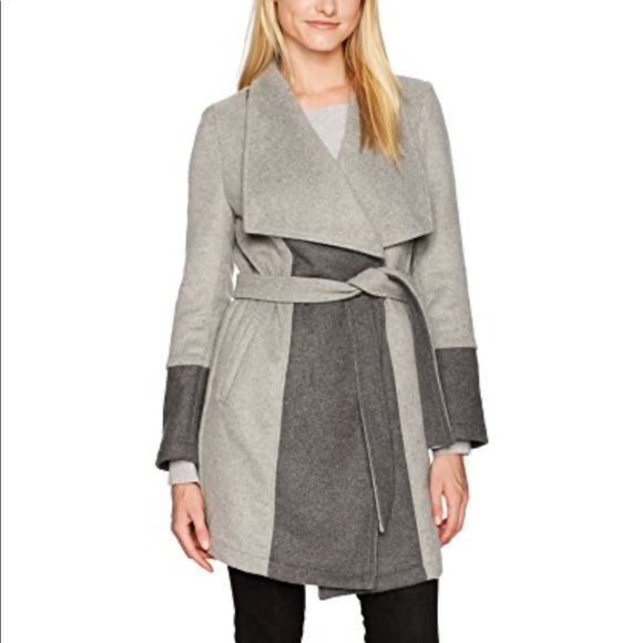 Cupcakes and Cashmere Akria Two Tone Wrap Coat - Picture 1 of 4
